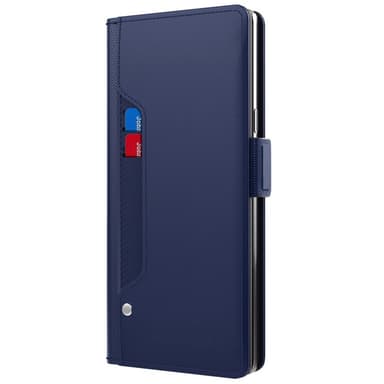 SKALO Samsung S24 Kortholder Mirror Flip Cover - Blå
