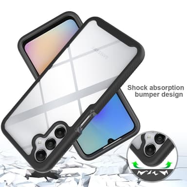 SKALO Samsung A05s 4G Stødsikker Clear Hybrid Cover - Sort