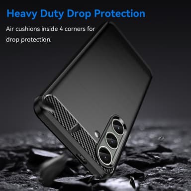 SKALO Samsung S24+ Armor Carbon Stødsikker TPU-cover - Sort