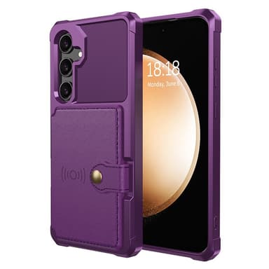 SKALO Samsung S24 Stødsikker cover med pung - Lilla
