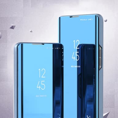 SKALO Samsung S24+ Clear View Mirror Etui - Rosa guld