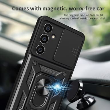 SKALO Samsung A05s 4G Armor Hybrid Metal Ring Camera Slider - Blå