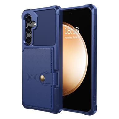 SKALO Samsung S24 Stødsikker cover med pung - Blå