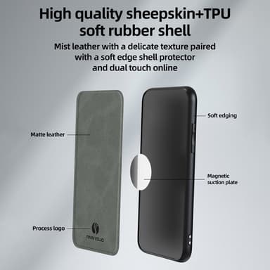 SKALO Samsung A05s 4G ANNYOJO PU læder Cover - Grå