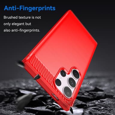 SKALO Samsung S24 Ultra Armor Carbon Stødsikker TPU-cover - Rød