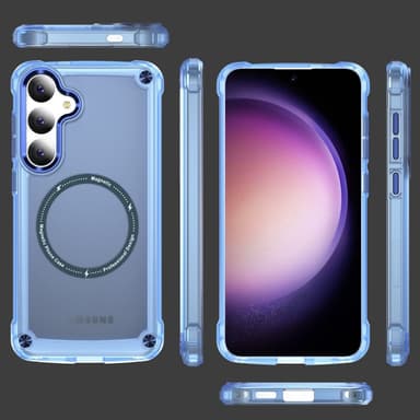 SKALO Samsung S24 Transparent TPU Magnet/Metal Cover - Blå