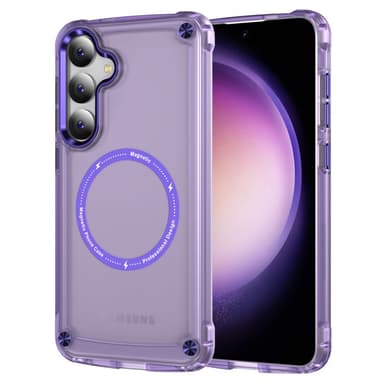 SKALO Samsung S24 Transparent TPU Magnet/Metal Cover - Lilla