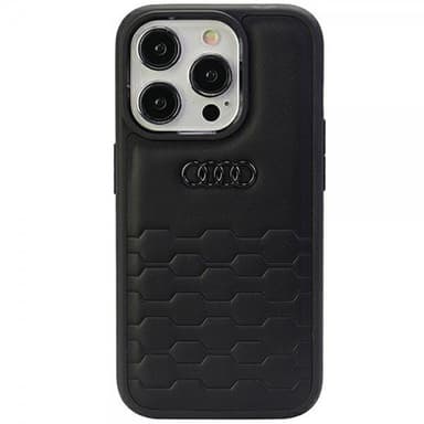 Audi iPhone 15 Pro Cover GT Synthetic Leather Sort