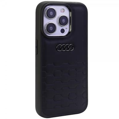 Audi iPhone 15 Pro Cover GT Synthetic Leather Sort