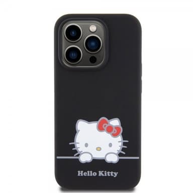 Hello Kitty iPhone 15 Pro Cover Liquid Silicone Sort