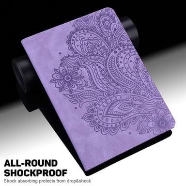 Til iPad 10.9 (2022) Tabletetui Cover Blomsterprægning - Lilla
