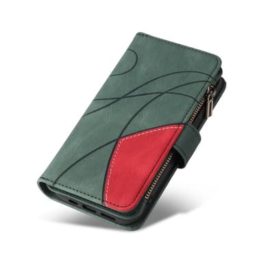 KT Wallet Case til Xiaomi Redmi 13C - Grøn-Rød