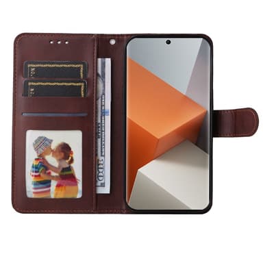 SKALO Xiaomi Redmi Note 13 Pro+ PU-læder Pungetui - Brun