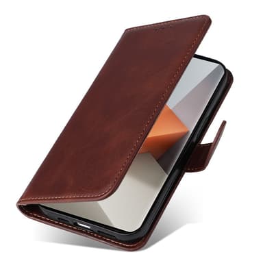 SKALO Xiaomi Redmi Note 13 Pro+ PU-læder Pungetui - Brun