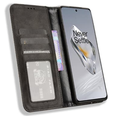 SKALO OnePlus 12R 5G Premium Pungetui med prægning - Sort