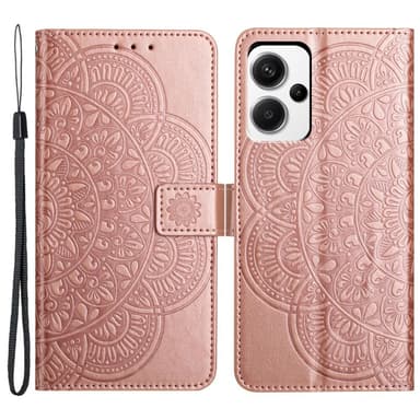 SKALO Xiaomi Redmi Note 13 Pro+ Mandala Flip Cover - Rosa guld