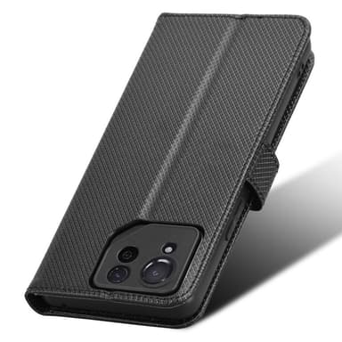 SKALO Asus ROG Phone 8 Pro 5G Premium Mini Rhombus Wallet Flip Cover - Sort