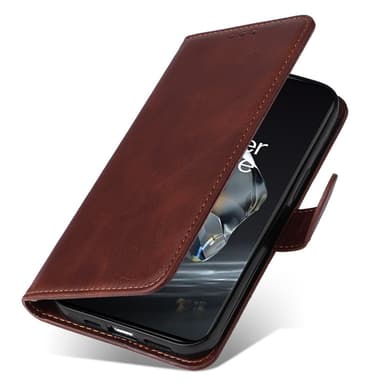 SKALO OnePlus 12 5G PU-læder Pungetui - Brun