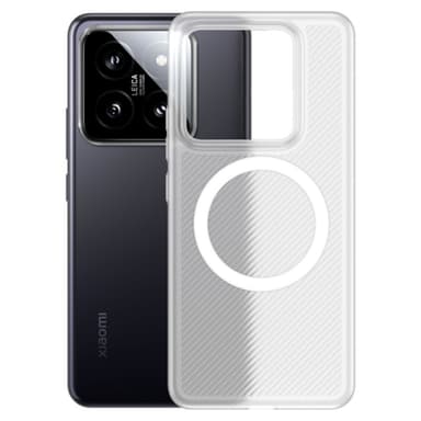 SKALO Xiaomi 14 5G Twill Magnetic Ring Cover - Hvid