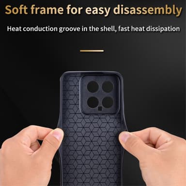SKALO Xiaomi 14 5G AZNS PU læder Cover - Sort