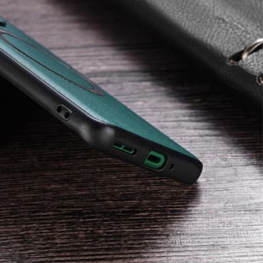 SKALO OnePlus 12 5G PU læder hybrid magnetisk ring Cover - Grøn