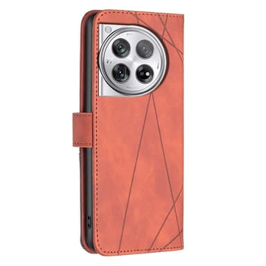 OnePlus 12 5G BINFEN COLOR Præget Flip Cover - Brun