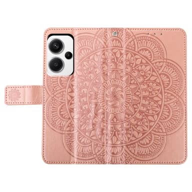 SKALO Xiaomi Redmi Note 13 Pro+ Mandala Flip Cover - Rosa guld