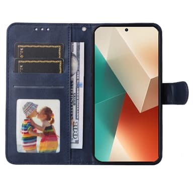 SKALO Xiaomi Redmi Note 13 5G PU-læder Pungetui - Blå