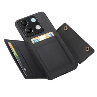 SKALO Xiaomi Redmi Note 13 Pro 5G PU-læder Cover med Pung - Sort