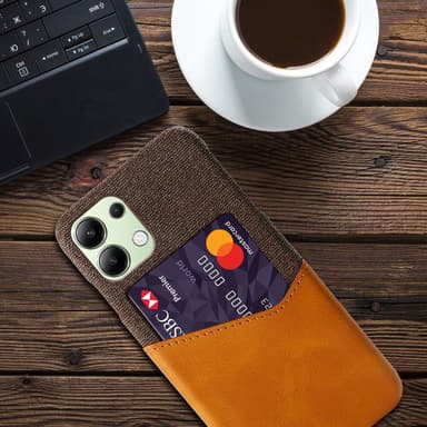SKALO Xiaomi Redmi Note 13 4G Premium PU læder kortholder Cover - Brun