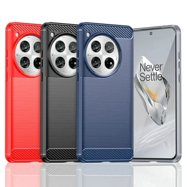 SKALO OnePlus 12 5G Armor Carbon Stødsikker TPU-cover - Rød