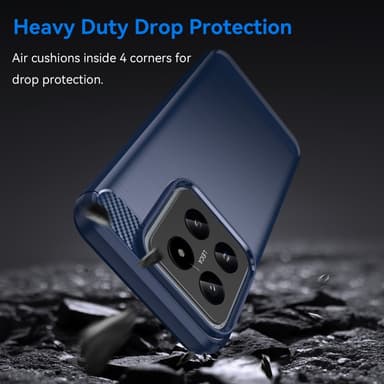 SKALO Xiaomi 14 5G Armor Carbon Stødsikker TPU-cover - Blå