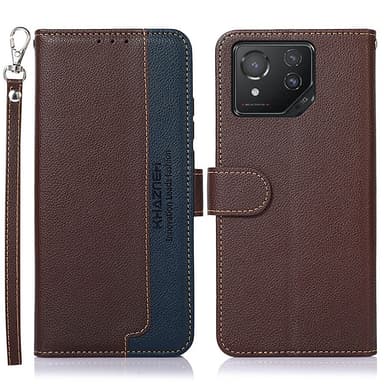 SKALO Asus ROG Phone 8 5G KHAZNEH Litchi Pungetui i PU-læder - Brun