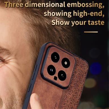 SKALO Xiaomi 14 5G AZNS PU læder Cover - Sort