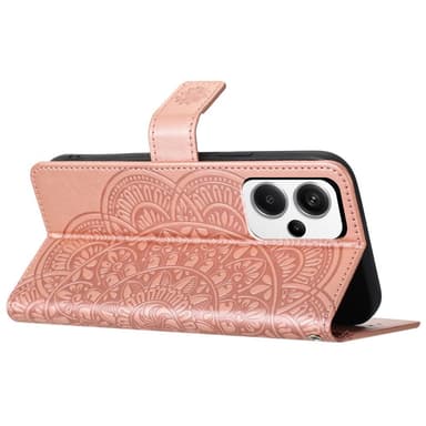SKALO Xiaomi Redmi Note 13 Pro+ Mandala Flip Cover - Rosa guld