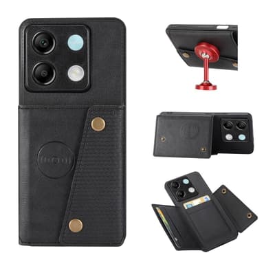 SKALO Xiaomi Redmi Note 13 Pro 5G PU-læder Cover med Pung - Sort