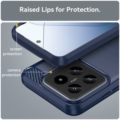 SKALO Xiaomi 14 5G Armor Carbon Stødsikker TPU-cover - Blå