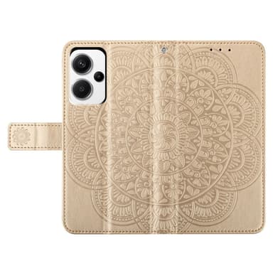 SKALO Xiaomi Redmi Note 13 Pro+ Mandala Flip Cover - Guld