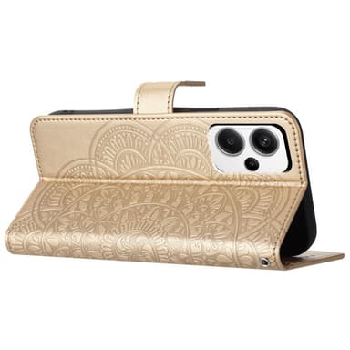 SKALO Xiaomi Redmi Note 13 Pro+ Mandala Flip Cover - Guld
