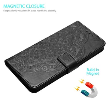 SKALO Xiaomi Redmi Note 13 5G Mandala Flip Cover - Sort