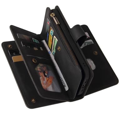 SKALO Samsung A15 4G Big Wallet 17-RUM Pungetui - Sort