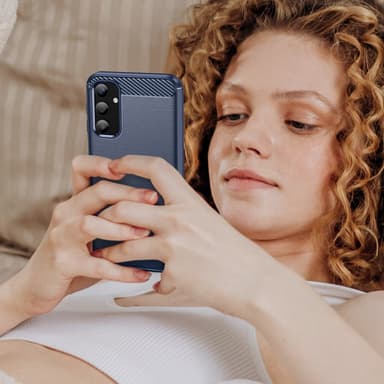 SKALO Samsung A25 5G Armor Carbon Stødsikker TPU-cover - Blå