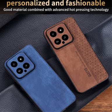 SKALO Xiaomi 14 5G AZNS PU læder Cover - Sort