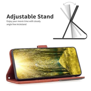 OnePlus 12 5G BINFEN COLOR Præget Flip Cover - Brun
