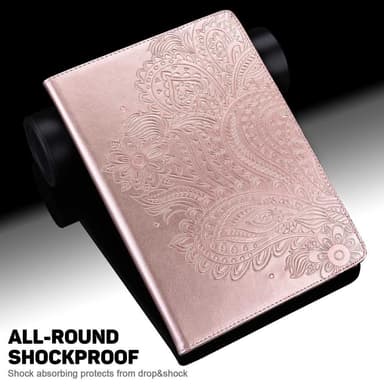 Til iPad 10.9 (2022) Tabletetui Cover Blomsterprægning - Rose Gold