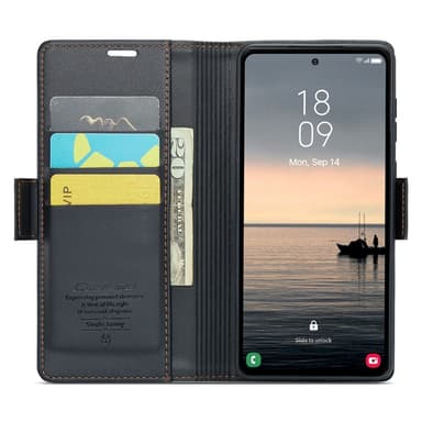 CASEME Retro Pung Taske til Samsung Galaxy S23 FE - Sort