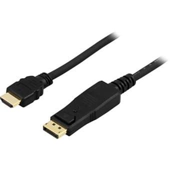 1m DisplayPort til HDMI monitorkabel med lyd, male -male