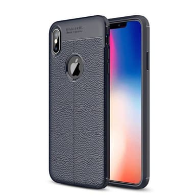 Lædermønstret silicone cover Apple iPhone XS Max (6,5 ")  - sort
