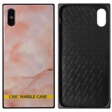 Chic marmorcover hærdet glas Apple iPhone X / Xs  - sort