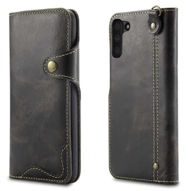 Wallet 3-kort ægte læder Samsung Galaxy Note 10 (SM-N970F)  - sort